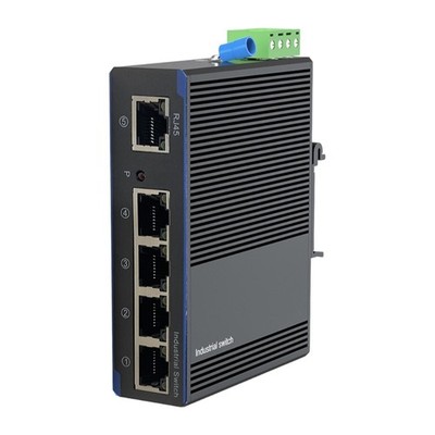 Industrial 5 Port Gigabit Networking Switcher Metal Case DIN Rail Mount Perfect