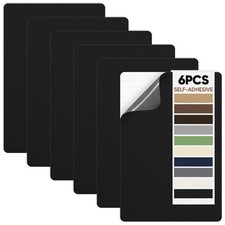 Canvas Repair Patch 5.5 x 8 Inches 6Pcs Self-Adhesive 5.5" 8", Black