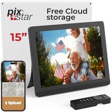 PixStar 15 inch Large Digital Frame WiFi  Free Unlimited Cloud  Share Video...