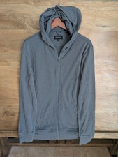 NWT Unbound Merino Hoodie Mens M Dark Gray Compact Travel Long Sleeve Full Zip