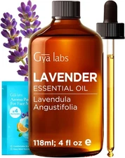 Gya Labs Lavender Essential Oil - 4 Fl Oz - for Hair, Skin, Diffuser, Aromathera