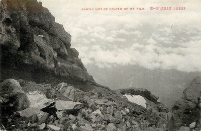 Postcard Mt. Fuji Japan Partial View Of Crater Eruption