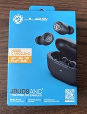 New JLab JBuds ANC 3 True Wireless Earbud Smart Active Noise Canceling Black