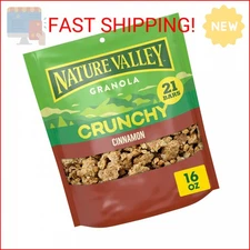 Nature Valley Crunchy Granola, Cinnamon Granola, Resealable Snack Pouch, 16 oz