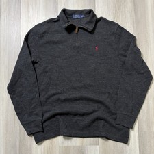 Ralph Lauren Men's Polo Dark Grey Quarter Zip Pullover Sweatshirt Size XL