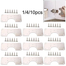 Practical Stainless Steel For Cabinet Hinge Fixing Plate Includes Screws