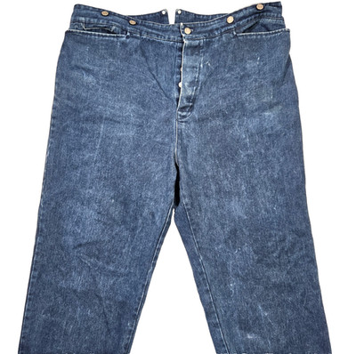 WAH Maker Vintage Frontier Jeans Adult 43X23 Blue Vintage Made In USA Raw Hem
