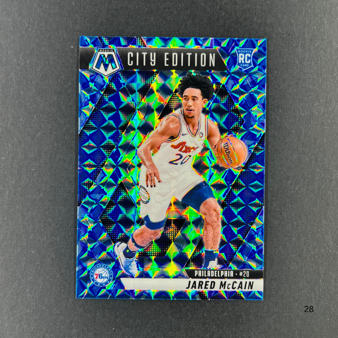 2024-25 Panini Mosaic - City Edition Jared McCain #277 Reactive Blue Prizm (RC)