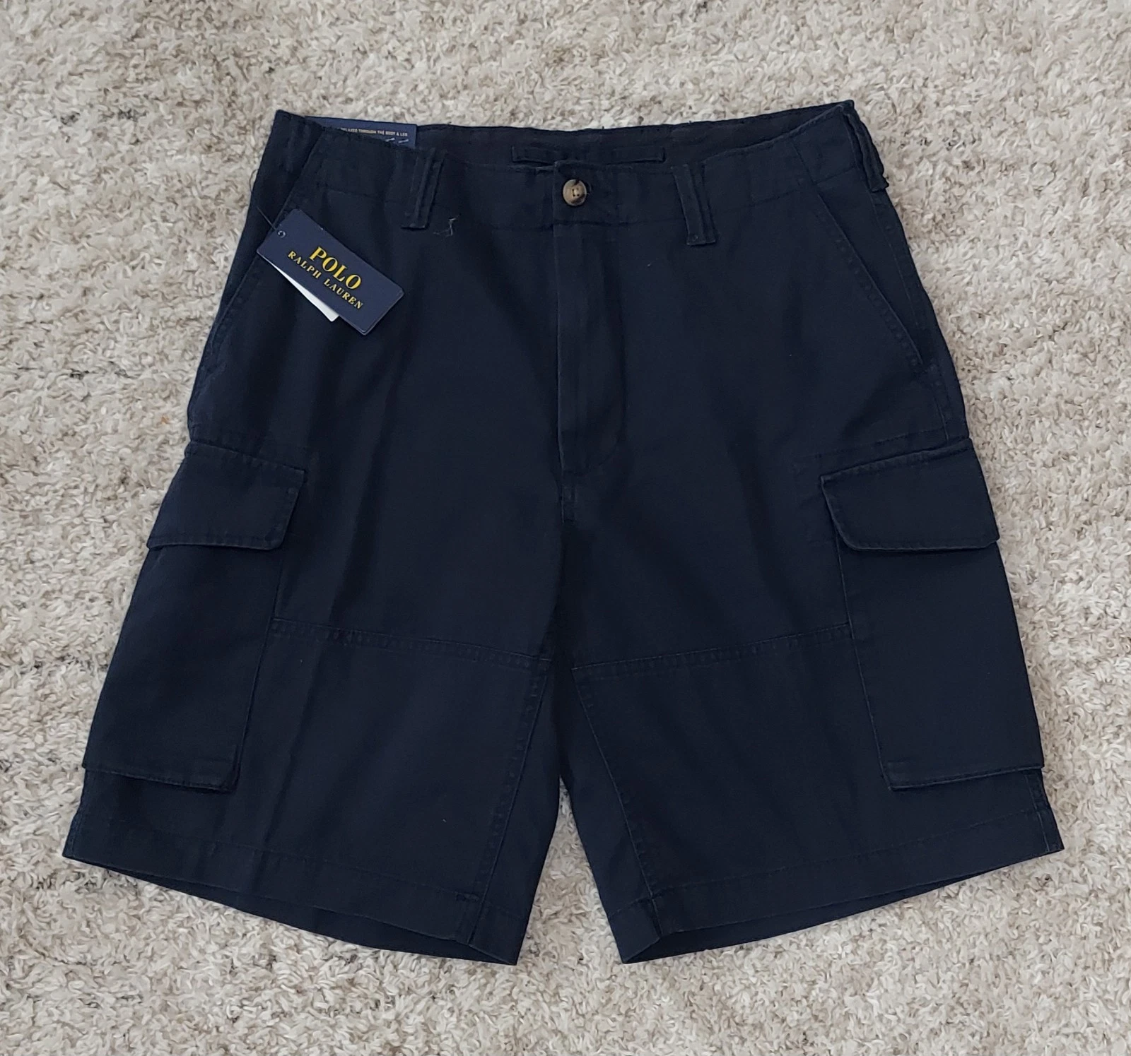 Polo Ralph Lauren Men's Navy Blue Relax Fit 10" Cargo Pocket Shorts New