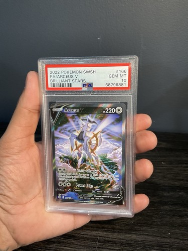 2022 POKEMON SWORD & SHIELD BRILLIANT STARS #166 FULL ART/ARCEUS V PSA 10