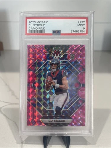 2023 PANINI MOSAIC CAMO PINK #292 CJ STROUD ROOKIE RC PSA 9