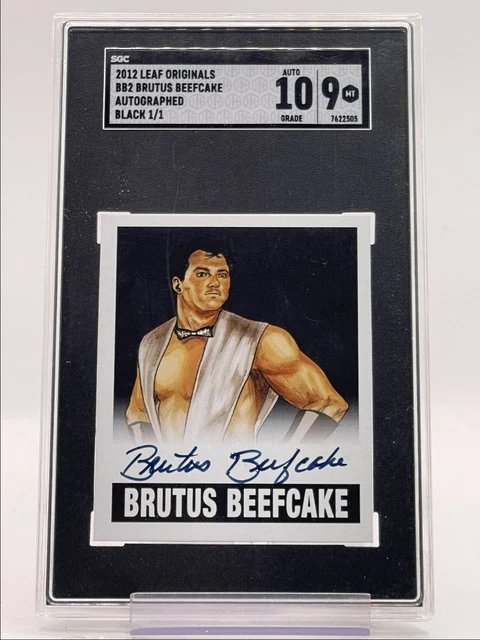 BRUTUS BEEFCAKE 2012 LEAF WWE ORIGINALS BLACK SSP AUTO 1/1 SGC 9 Q4599