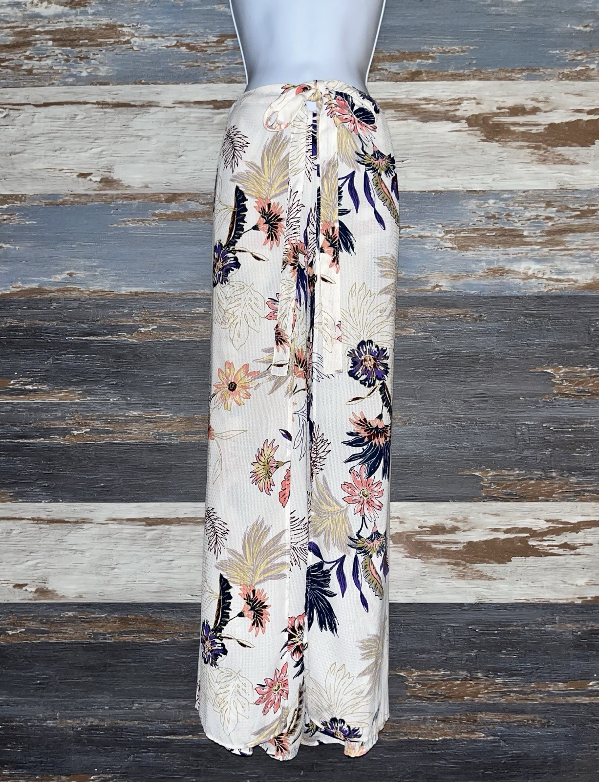 Karlie Wide Open Leg Wrap Palazzo Tie Pants Size Small S Vacation Boho