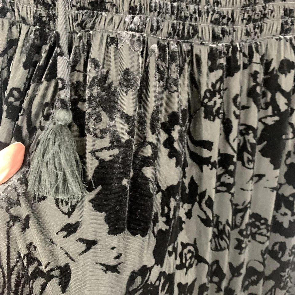 Maxi Vestido Knox Rose Para Mujer Mediano Negro Terciopelo Burnout Bruja Gótico Boho Foto 3 de 4