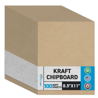 MagicWater Chipboard Sheet for DIY Projects - 8.5x11 Inch - 100 Pack - 0.050 ...