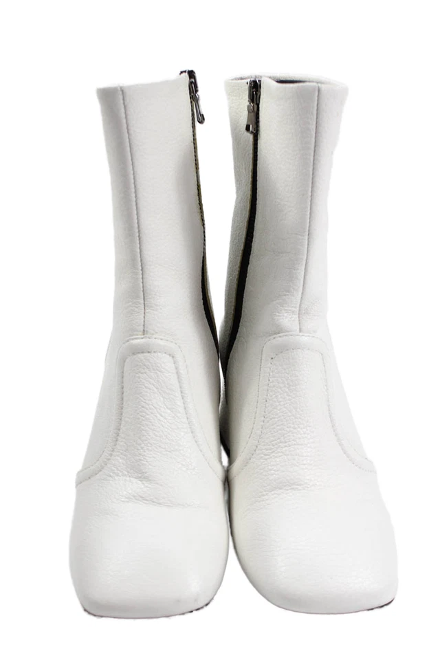 Botines Enzo Di Martino para mujer de cuero con cremallera blancos talla 38 8 Foto 2 de 4