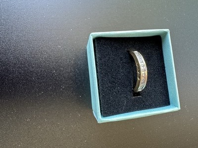 14K massiver Gelbgold Diamant Band natürlicher Diamant Ring Größe 7