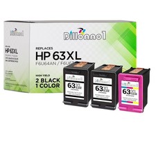 3PK For HP 63XL 2-Black 1-Color Ink Cartridges 5222 5232 5252 5255 Printer