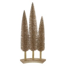 Northlight Set of 3 Rose Gold Sisal Christmas Trees Table Top Decor 25-Inch