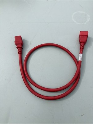 IEC 60320 C20 Grounded Plug To C19 Connector 4ft AC Power Cord 14awg , - Red