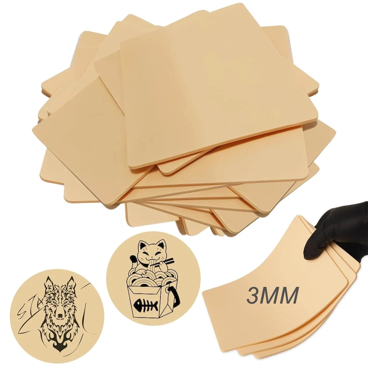 Emalla Tattoo Practice Kit 5 Fake Skins and 20 Transfer Papers for Beginners image 8