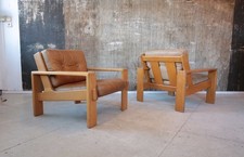 1 v 2 Asko Bonanza Eiche Sessel Ledersessel Vintage 60er Mid-Century Easy Chair