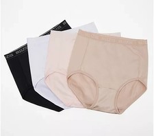 Breezies Nylon Microfiber Full Brief Panty 4 Pack, Basic Sz M a287799