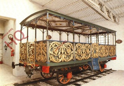 Ansichtskarte; HELLENISCHE EISENBAHNEN, RAUCHENDE KUTSCHE EINES KÖNIGLICH TÜRKISCHEN ZUGES