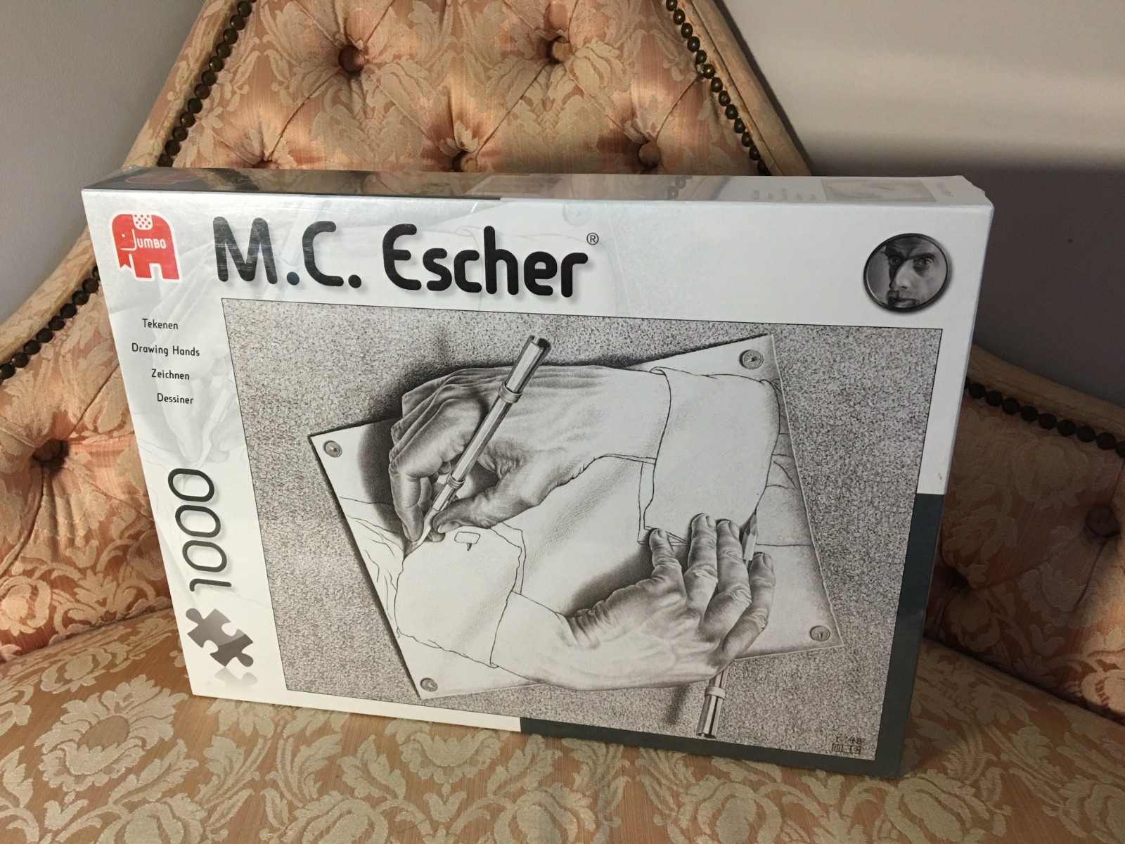 Escher Drawing Hands Rare 1000 Piece Puzzle Jigsaw - New