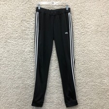 Adidas Track Pants Medium Adult Black 3 Stripes Athletic Fitness Running Womens