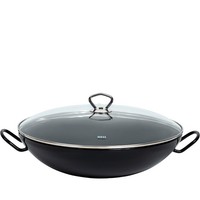 Riess Classic Schwarzemaille Wok Mit Glasdeckel 36 Cm - Emaille