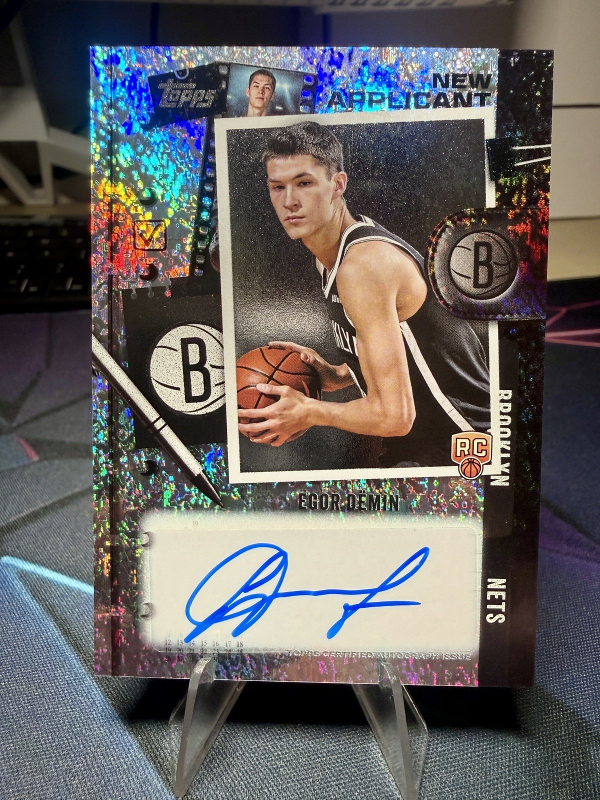 2025 Topps Basketball Egor Demin Rookie Auto New Applicants HoloFoil Nets RC