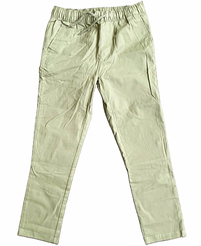 ASOS DESIGN Beige Solid Flat Front Elastic Waist Pants Regular XS