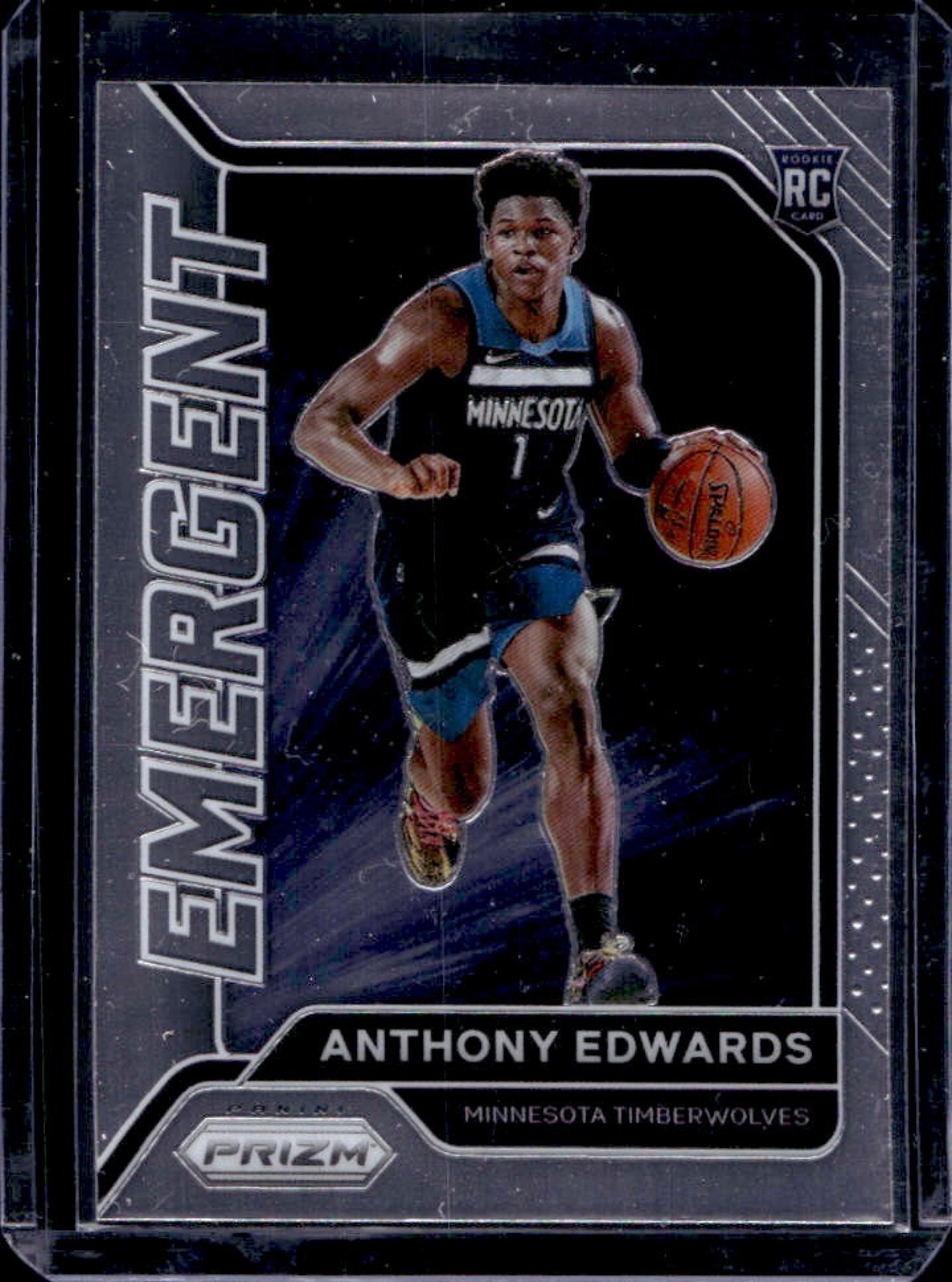 2020-21 Prizm Anthony Edwards Emergent RC Rookie #3 Timberwolves
