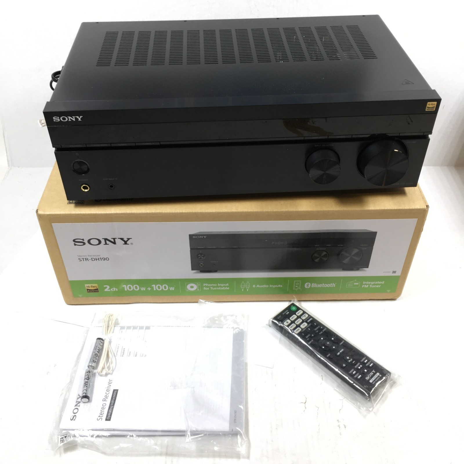 Sony STR-DH190 Stereo Receiver with Bluetooth - Black (Open 