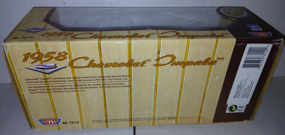 Motor Max 1:18 1958 Chevy Impala Convertible TEAL '58 Chevrolet - Image 4 of 4