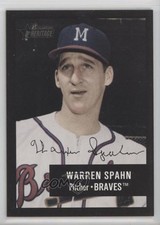 2003 Bowman Heritage Black Facsimile Signature Warren Spahn (Base) #174 HOF 1og7