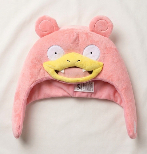 Pokemon Slowpoke Pink Yellow Plush Aviator Trapper Hat Ear Flaps One Size