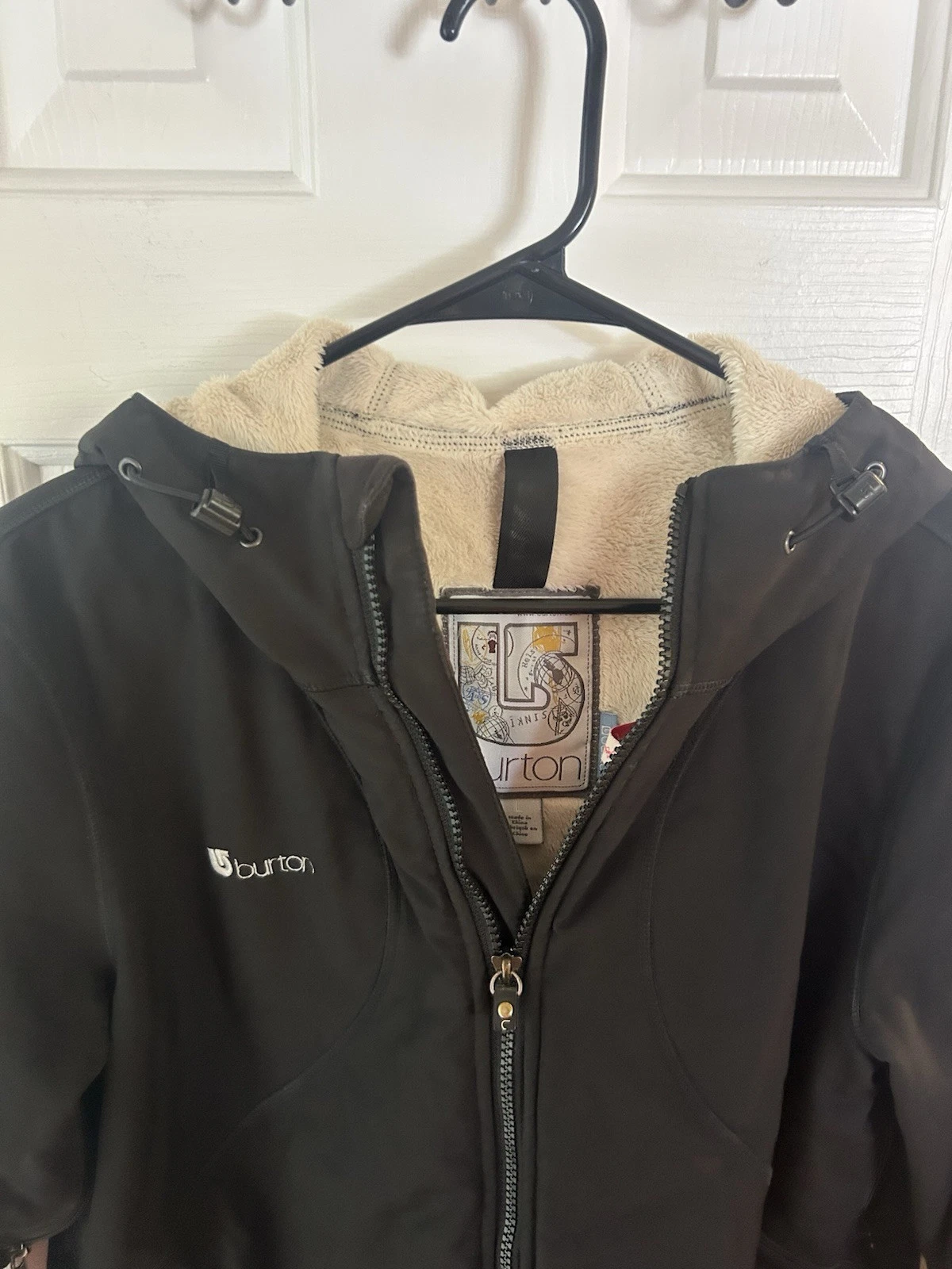 burton snowboard full zip hooded jacket
