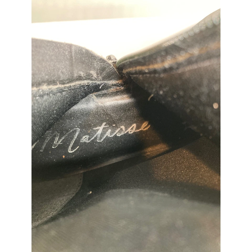 Botas femininas Matisse Militia couro preto altura do joelho fivela zíper tamanho 7M Moto - Imagem 4 de 4