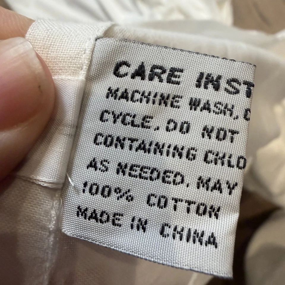 Dust Ruffle Bedskirt Queen White Hemstitch Detail 60"x 80"x18" 100% Cotton EUC - Image 3 of 3