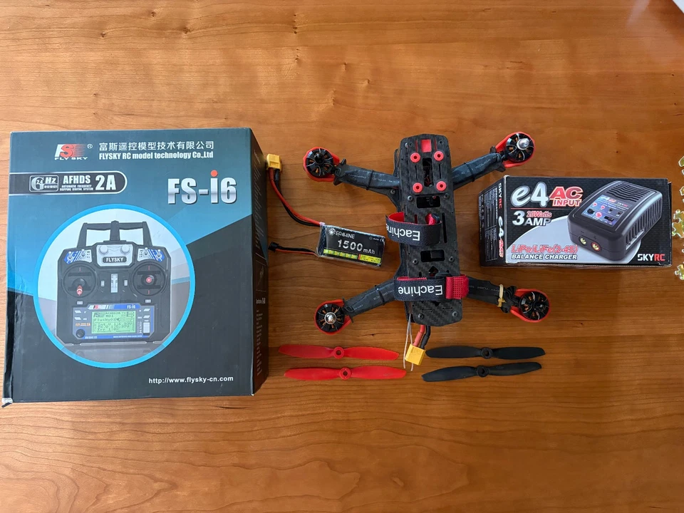 Eachine Racer 250 Racing Quadcopter FPV Drone, Controller, and Charger - Image 2 of 2