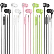 Earbuds Earphones with Microphone, 5 Pack Wired Heavy Bass Headphones, Earpho...