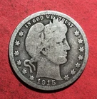 1915D US Barber SILVER Quarter "Denver" Mint! Good! Old US Coin!