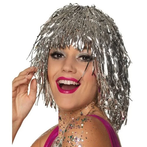 BOLAND Metallic Silver Tinsel Wig