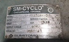 Sumitomo SM-Cyclo speed reducer CHVUS-4235DAY-231