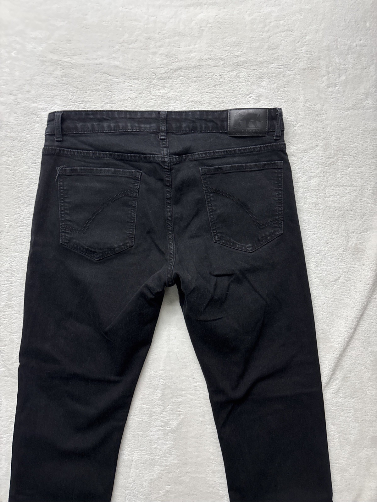 Ring of Fire Mens 34x30 Slim Straight Dark Wash Black Denim Jeans