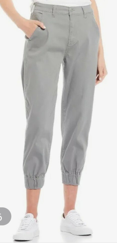 Celebrity Pink Jogger Pants Large Gray Front Back Pockets Belt