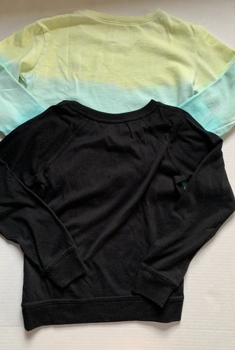 Lot of 2 Girls Sz 10 Justice Green Ombre & P.S. Black Long Sleeve Sweater - Picture 3 of 3