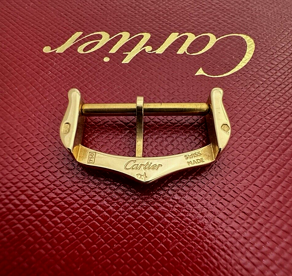 Cartier 18K YELLOW Gold Watch Tang Buckle 18+mm Swiss Made MINT